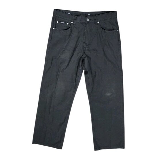 Hugo Boss Alabama Jeans Mens 34X27 Charcoal Grey Stretch Flex Straight - Picture 1 of 8